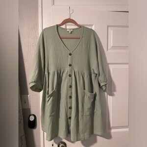 Oversized Sea Foam Babydoll Dress